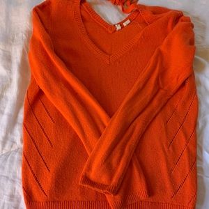 Orange knit sweater